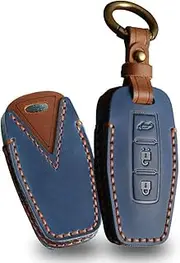 3 Buttons Key Fob Cover with Key Holder Fit for Mitsubishi Outlander 2022 2023 Accessories Keyless Entry Remote Key Case Decorative Protector (Blue,B)