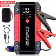 6000A Car Jump Starter 12V Auto Battery Booster LED Power Bank Pack USB Charger