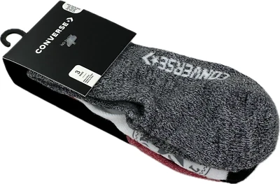 Converse Kids 3 Pk Multicolor No Show Polyester Cushion Athletic Sock Set XS 5-7
