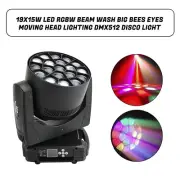 19x15W LED RGBW Beam Wash Big Bees Eyes Moving Head Lighting DMX512 Disco Light,