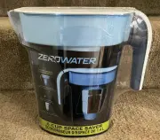 Water Filter Pitcher ZeroWater 6 Cup Quality Meter White/Blue ZP-006-4 Brand New