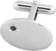 [Select Gifts] Box Set Shirt Black Tie Napkin Hook Sterling 925 Solid Silver Oval Sapphire Cufflinks