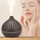 400ML Wood Grain Humidifier Desktop Aromatherapy Diffuser With Colorful Light
