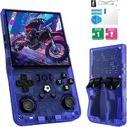 APEXORIGIN R36sPro Handheld Retro Gaming Console with 128G Built-in 210000+ Classic Games, 3.5 Inch IPS 4K HD Screen with Emulator System, Portable Gaming Console with Dual 3D Joysticks (Blue)