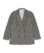 houndstooth-pattern coat 42 Black