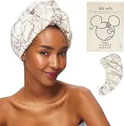 Kitsch Mickey/Minnie x Satin Microfiber Hair Towel Wrap for Women - Super Absorbent, Quick Dry, Anti-Frizz, for Long & Short Hairs, Turbans for Women, Hair Wrap - Mickey Maze