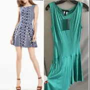 NWT BCBG MaxAzria Cory Sea Green Sun Dress Size S $198