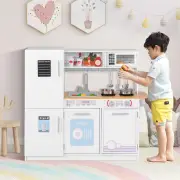 CostwayKids Kitchen Playset with Stoves and Removable Sink-White
