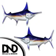 Swordfish - Fish Decal Fishing Tackle Box Bumper Sticker "5in SET" F-0780 D&