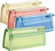 Mini Zipper Mesh Bags, 22 * 10 * 6（cm）, Size S / A6, 4 Pieces, Beauty Makeup Lipstick Cosmetic Accessories Organizer, Small Travel Kit Storage Pouch, Assorted Colors