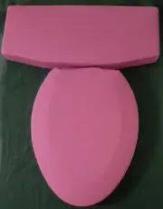 Mauve Stretchable Fabric Cover Toilet Seat and Tank Top