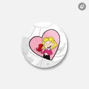 Clifford the Big Red Dog Clifford Emily | 4'' X 4'' Round Decorative Magnet