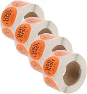 TEHAUX Self-Adhesive Food Service Inventory Control Tags 4 Rolls of Sticker Labels Use First Stickers