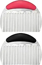 2 Pack Large Crinkle Cutter French Fry Cutter, Stainless Steel Wavy Slicer Crinkle Cutting Chopping Tools with Handle for Carrot Vegetable (Red Black, One Size)