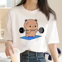 在飛比找蝦皮購物優惠-moxuan888可愛小熊LOVE T恤女Bubu Dudu