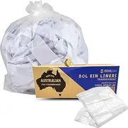 80L PCR Natural Bin Liners - 17um - 250 Bags (900mm x 780mm), Kitchen, Home, Schools, Commercial, Hotel, Office, Pantry, General Use, Disposable Trash, Garbage, Rubbish Bags
