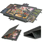 Tilting Felt Jigsaw Puzzle Board Up to 1000 Pieces with 6 Drawers and 2-in-1 Designed Stand and Cover