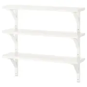 TRANHULT / SANDSHULT wall shelf combination, white stained aspen, 80x20 cm