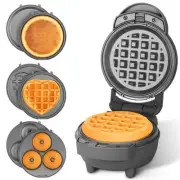4 in 1 Mini Waffle Maker with Removable Plates, A Set of Mini Pancake Maker, ...
