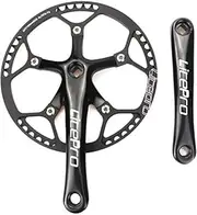[CYSKY] Single Speed Crankset MTB Crankset 53T/56T/58T 170mm Crank Arm 130 BCD Mountain Bike Crankset IXF Crankset for Single Speed Bike, Road Bicycle, Fixed Gear, Fixie, Dahon (Square Taper, Black)
