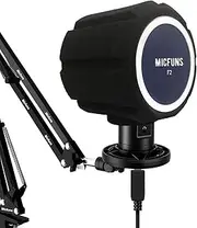 micfuns F2 Professional Microphone Windscreens Pop Filter, Acoustic Filter for 45mm-60mm Recording Studios Microphones, Sound-Absorbing Foam That Reduces Noise and Reflections(Blue)