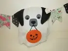 NWT Target Bullseye Puppy Gray Dog Ghost Halloween Throw Pillow 2024 Pumpkin 12"