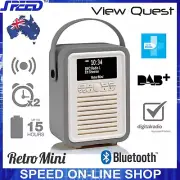 VQ View Quest Retro Mini DAB/DVB+/FM/Bluetooth/Alarm Clock Radio - Dark Grey