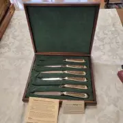 Kershaw Steak Knife Set (6) Solingen Steel With Sambar Stag Handles
