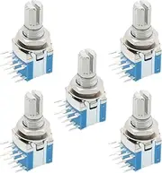 VGOL 5PCS RS1010 Band Switch Rotary Gear Change 1 Pole 5 Position 15mm Shaft Small Sealed (DC16V 0.1A)