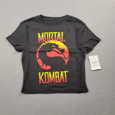 Mortal Kombat Klassic x Forever 21 Cropped Tee Kids Sz XL