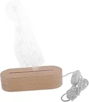 WHAMVOX Guitar Pick Holder Night Light Light up Acrylic Guitar Pick Rack with Wooden Base