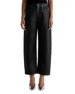 Ag Hattie High Rise Coated Barrel Jeans in Super Black