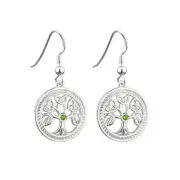 Sterling Silver Trinity Knot Tree of Life Drop Earrings