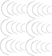 Sewroro 50pcs C-Type Curved Needles for Hand Sewing Large Eye Upholstery Needles for Fabric Leather Streamlined Threading Versatile for Beginner to Professional