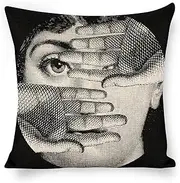Aloked Lina Cavalieri Artificial Linen Throw Pillow Case, Decorative Cushion Cover Square Art Personalized Eye,Only Includes Pillowcase,18"x18"(45X45cm),Style-5