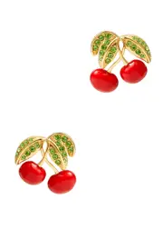 Crystal Haze Pop The Cherry 18kt Gold-plated Stud Earrings - Red ONE SIZE