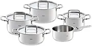 [Fissler] 5-Piece Bonn Stainless Steel Set, Stew Pot 16/20/24cm, Casserole 20cm with lids and Saucepan 16cm Without Lid