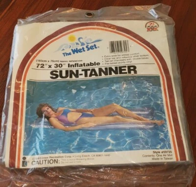 Vintage 1983 Intex The Wet Set Inflatable Pool Float #59725 72" x 30" Sun-Tanner