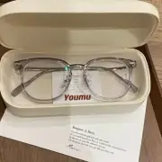 Bright Black Myopia Glasses 0 to -6.0 Blue Light Resistant Flat Glasses Oval Res