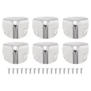 6 Pcs Decorative Box Corner Cover, 37mm Metal Edge Guard, Silver