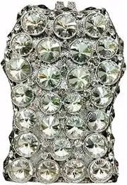 [DAFFGUI] Women Glitter Wedding Evening Bag Elegant Gemstone Shoulder Bag for Banquet Weekend Party