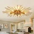 Semi Flush Mount 8 Light Ceiling Light Modern Metal Ceiling Lighting Gold Lig...