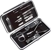 Healvian 12-in-1 Manicure Pedicure Tool Kit Stainless Steel Nail Care Set Grooming Kit Print Case