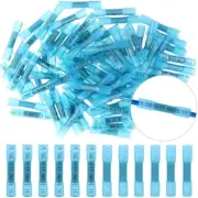 100Pcs Blue Heat Shrink Butt Connectors Wire Splice Tubing Terminals Waterproof