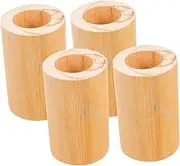 Homoyoyo 4pcs Cylinder Wood Bed Riser: Round Furniture Height Increasing Pads Unfinished Wood Support Legs Base for DIY Painting Sofa Couch Chair Table Inner Diameter 3.2cm
