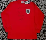 ENGLAND World CUP 1966 Retro Shirt Signed Alan Ball + 4