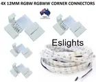 4X L SHAPE CORNER CONNECTORS 12MM 5 PIN 5050 RGBW LED STRIP LIGHTS NO SOLDERING