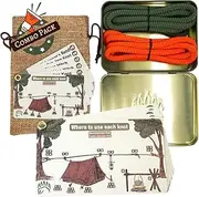 Knot Tying Kit | Camping & Outdoor Knots Edition - by The Bear Essentials Outdoors with Waterproof Knot Cards | for Survival, Camping, Backpacking, Hiking & Scouts