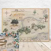 100 Acre Woods Bear Backdrop Baby Shower 7x5 Bear Background Happy Birthday Bear Home Map Backdrops for Kids One Year Old