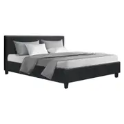 Artiss Bed Frame Double Queen Size Base Platform With Headboard Charcoal Fabric Neo Collection